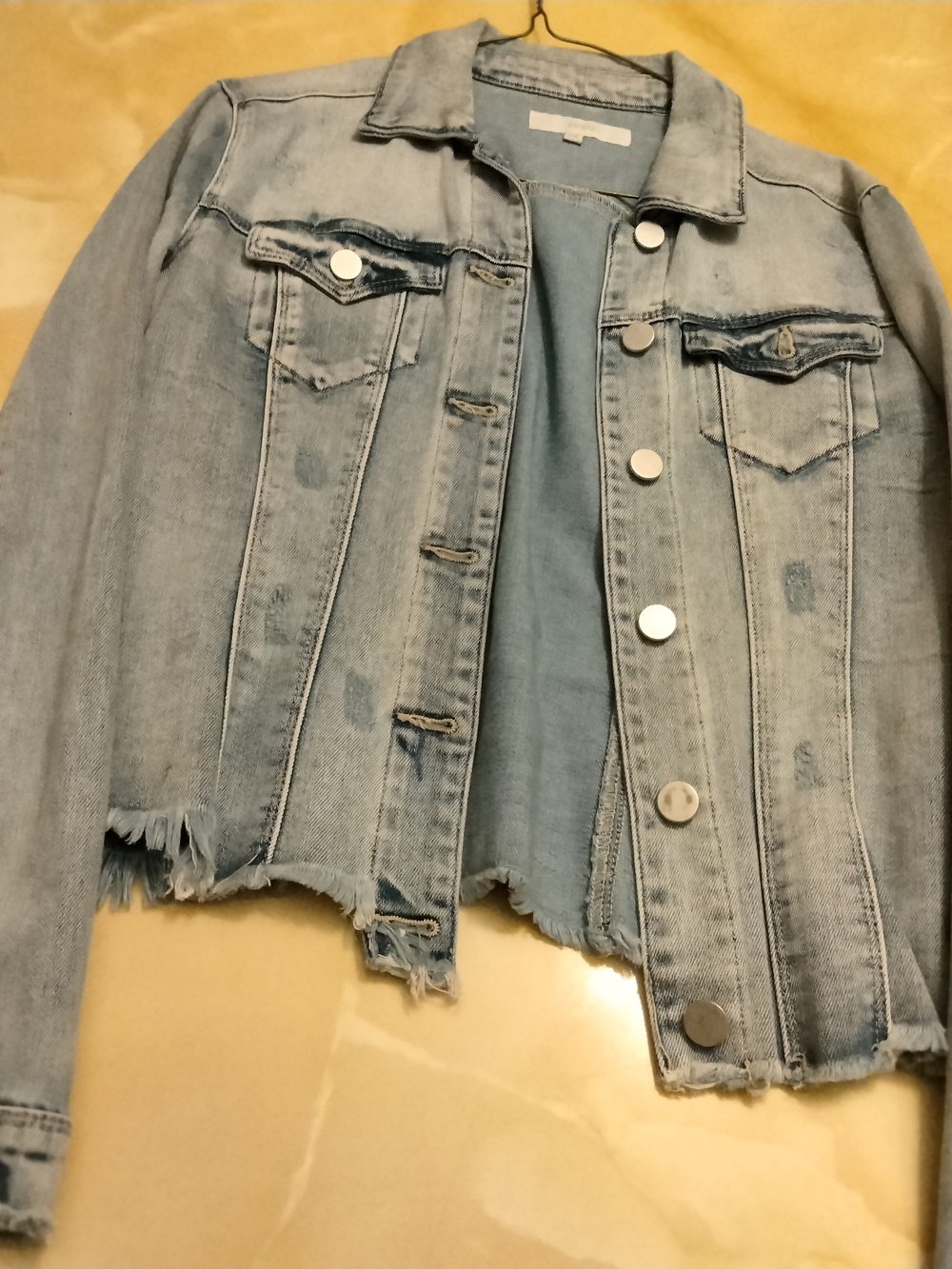Light Wash Distressed Denim Jacket